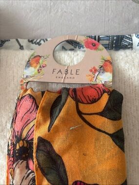 Floral Yellow & Pink Cotton Scarf